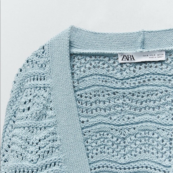 Zara Structured Knit Jacket Sweater 